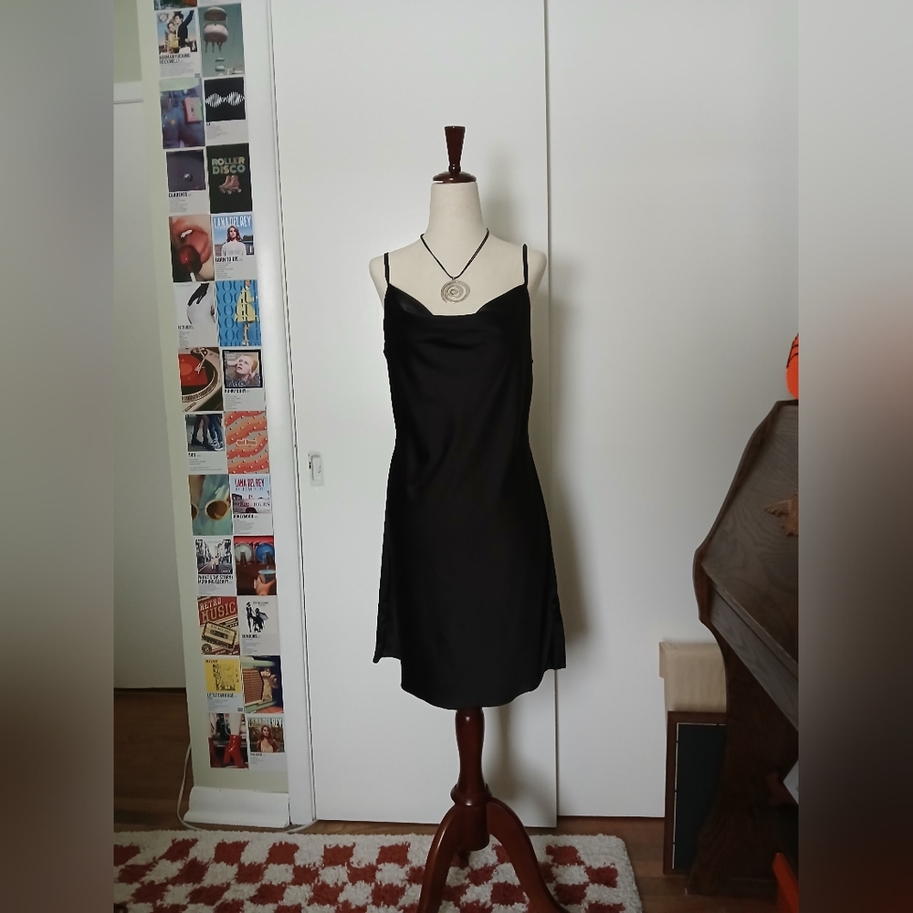 Vintage Model Tribe Cowl Neck Slinky LBD